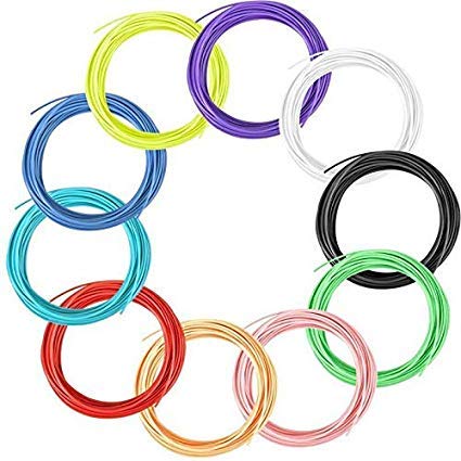 Multicolor PLA Filament Set of 10 (Each Filament 10 Meters)